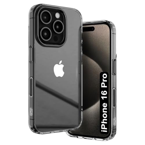 Image of Fashionury Crystal Clear Case for iPhone 16 Pro | Yellowing Resistance | Transparent TPU Silicone | Raised Camera Lips | Slim Transparent Cover