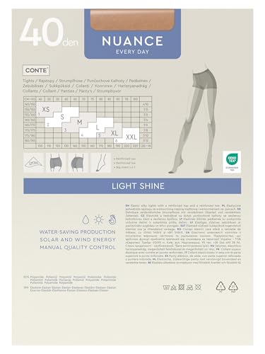 Image of Conte Tights Control Top Semi Opaque Pantyhose Silky Matte Effect Nuance 40 Den