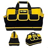 Bolsa de Ferramentas Profissional Impermeável 16 Compartimentos Maleta Organizador Portátil Preta e Amarela com Fundo Reforçado para Eletricista, Carpinteiro e Uso Diário