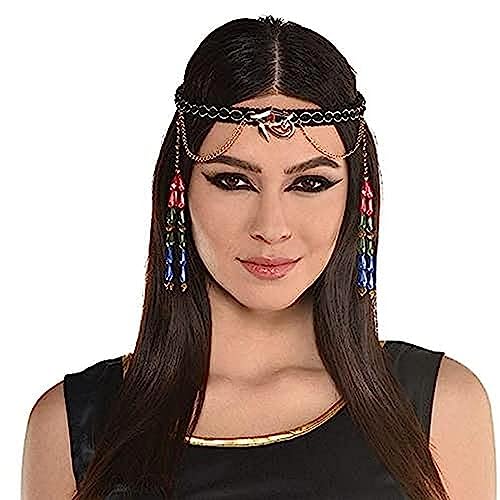 Multicolor Beaded Egyptian Headpiece - One Size Fits All - (Pack Of 1) - Ideal For Parties & Costumes