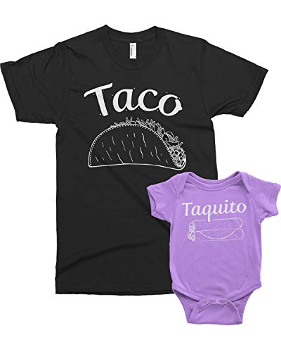 Image of Threadrock Taco & Taquito Infant Bodysuit & Men's T-Shirt Matching Set