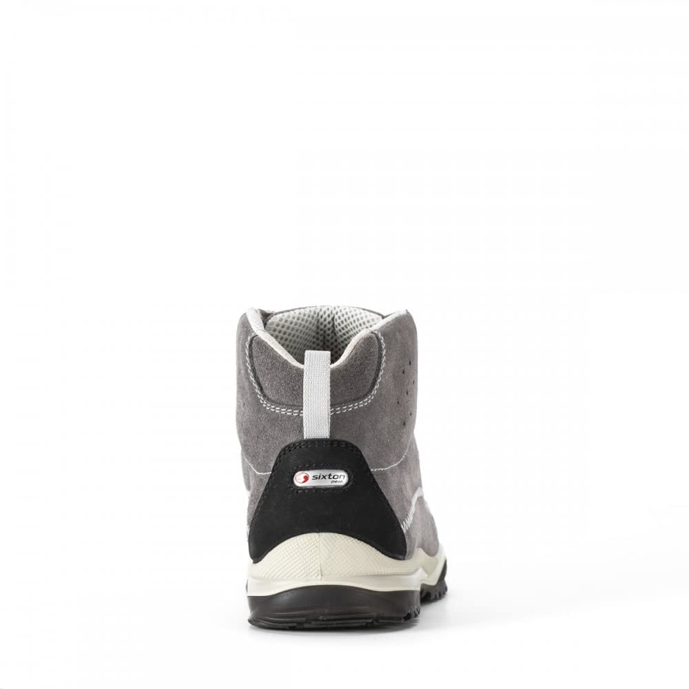Scarpe Antinfortunistiche Alte S3 SRC ESD Crosta Scamosciata e Pelle Nubuk 590gr Punta Alluminio Ritmo PASITOS High SIXTON - 44, Grigio-Nero