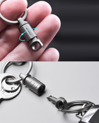 tikey Titanium Quick Release Keychain, Premium Metal Construction, Minimalist EDC Tool Rotatable Pull Apart Key Chain, Detachable Key Rings