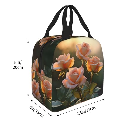 Langhbozdp Boîte à déjeuner isotherme réutilisable pour homme et femme - Motif rose - Pour le travail et le pique-nique – vue 4