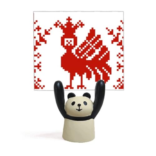 Porte-mémo panda en mosaïque rouge pour bureau et notes