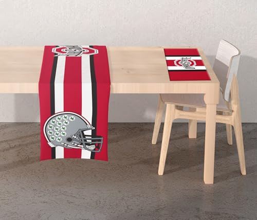 Proformance Home NCAA Ohio State Buckeyes Big Logo Repeat 2-Sided Place Mat & Table Runner Set