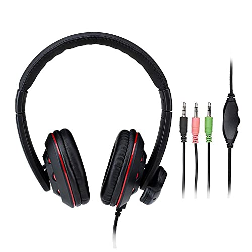 Fone de Ouvido Headset Gamer P3+P2 Preto e Vermelho Multilaser - PH335