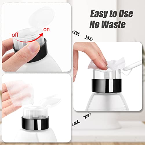 2 Pack 250Ml/8.3Oz Push Down Pump Dispenser Empty Plastic Lockable Nail Polish Remover Pumping Bottle Container With Flip Cap For Nail Polish Makeup Remover Liquid Alcohol #TOP4