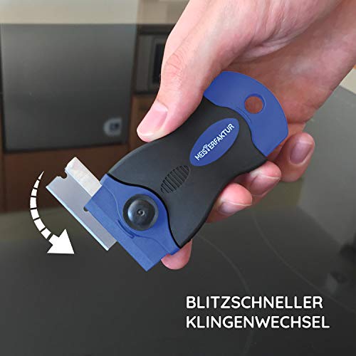 Meisterfaktur Glaskeramikfeldschaber für Backofen und Induktionskochfeld - Schaber für Kochfeld mit 13 Klingen - für eine saubere Herdplatte!