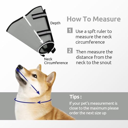 Halskrause Hund Weich Nach OP, Verstellbarer Anti Leckschutz Hund, Leichter Hundekragen, Leicht Halskrausen für Hunde, Schutzkragen für Kleine Hunde (Grau,S)