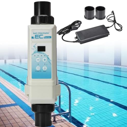 Oiyekntd Clorador de Sal para Piscinas, generador de Cloro de Agua Salada de 8 g/12 g/16 g/20 g/h, clorador de Sal por electrólisis 68M³/16g/h