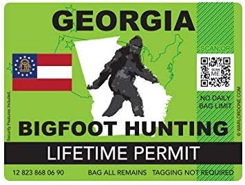 Funny Outdoor Sticker Georgia Sasquatch Hunting Permit Sticker Die-Cut Decal - Bigfoot Fun Georgia Sasquatch Hunting Permit Decal Funny Outdoor Sticker Georgia Sasquatch Hunting Permit Sticker Die-Cut Decal - Bigfoot Fun Georgia Sasquatch Hunting Permit Decal