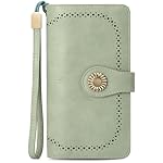 Geldbörse Damen Leder Gross Geldbeutel Damen Groß Viele Fächer mit 24 Kartenfächer Lang Portemonnaie Frauen RFID Schutz Damen Portmonee Leder mit Handyfach und Reißverschluss