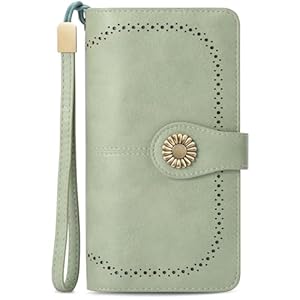 Geldbörse Damen Leder Gross Geldbeutel Damen Groß Viele Fächer mit 24 Kartenfächer Lang Portemonnaie Frauen RFID Schutz Damen Portmonee Leder mit Handyfach und Reißverschluss