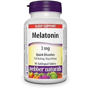 Webber Naturals Melatonin 3 mg, 90 Quick Dissolve Tablets, For Sleep Support, Vegetarian