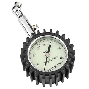 Analog Tire Gauge with Easy Read Glow in Dark Large Scale Dial – 0-60 PSI Heavy Duty Air Pressure Gauge with Air Release Valve for Cars, Trucks, Motorcycles, Bikes – Certified ANSI Accurate