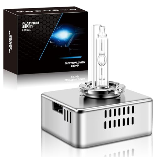 ELECTRONLUMEN D5S HID Xenon Headlight Bulbs 35W 6000K Cool White High Low Beam Replacement Headlamps - Metal Base, Pack of 1