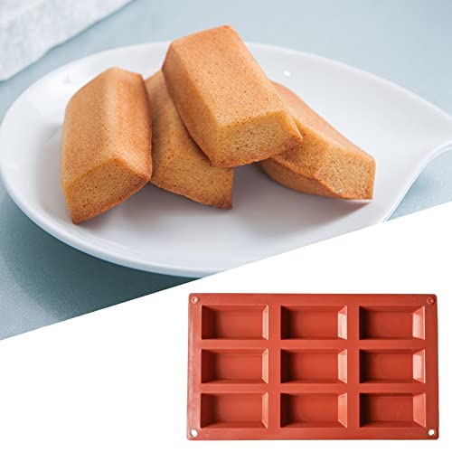 Smileshiney 2 Molde de barra de cereales de silicona - Molde de pastel financiero de 9 cavidades - Molde de barra de cereales - Molde de silicona rectangular - Molde de galletas de silicona | para