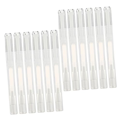 Veemoon 15 piezas Unidades Bolígrafos Transparentes Giratorios Rellenable para Aceite Uñas y Brillo Labial Cosmético Contenedor Portátil Antidesbordamiento para Cuidado Uñas y Labios