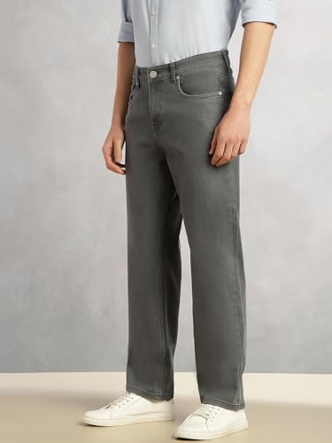 Image of Thomas Scott Men's | Cricket Club Collection | Mid-Rise | Straight Fit | Faded | 5 Pockets | Stretchable Jeans
