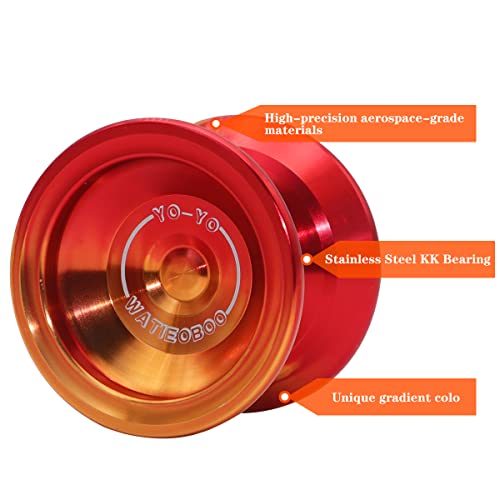 Watieoboo Yoyo Professional, Unresponsive Yoyo For Pros And Responsive Yoyos For Kids Beginners, Package Includes Replaceable Responsive Bearings, Yo-Yo Gloves, Bag And 10 Yo-Yo Strings(Orange) #TOP6