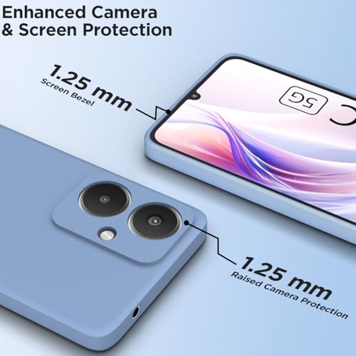 Image of Pikkme Back Cover for Redmi 13C 5G | Camera Protection Shockproof Soft Matte Silicone Bumper Case (Aqua Blue)