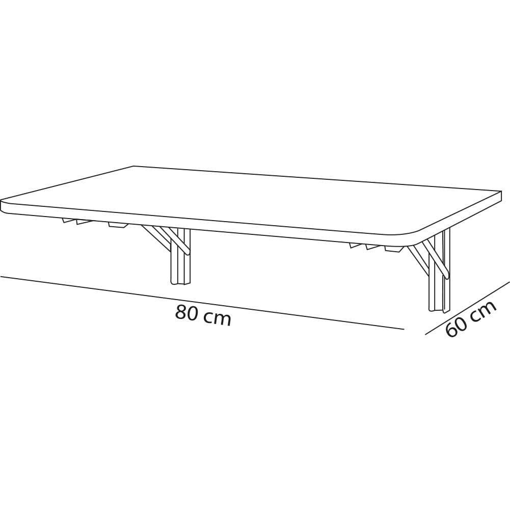 Shally Dogan Mesa de Pared Plegable 80 x 60 cm de Madera, estantería de Pared Plegable, Ahorra Espacio, versátil, Escritorio para Ordenador, Mesa de Comedor, salón, salón, baño, Cocina (Roble)