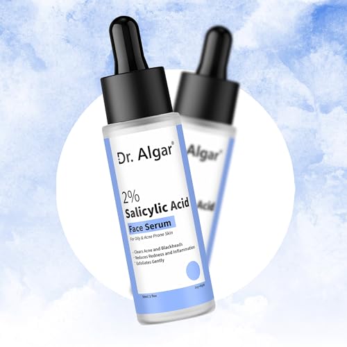Image of Dr. Algar Anti-Acne 2% Salicylic Acid Face Serum for All Skin Types 30 ml | Reduces Blackheads,Oiliness, Excess Oil & Bumpy Texture | BHA Based Exfoliant