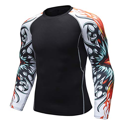 Men's Soft Fit Long Sleeve Workout Rashguard Cool Dry Compression Fitness Shirt
