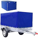 Blaue Anhängerplane, Hochplane mit Gummigurt, 2100x1140x880 mm, Wasserdicht, Winddichte und Reißfeste, für Anhänger