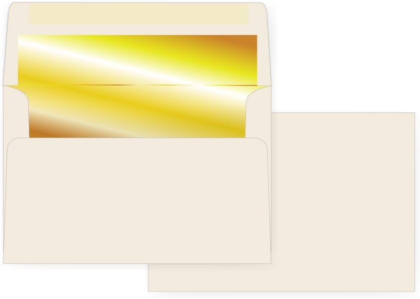 A9 Invitation Envelope - Gold Foil Lined - 60# Natural Wove (5 3/4 x 8 3/4) - Announcement Series (Box of 250)