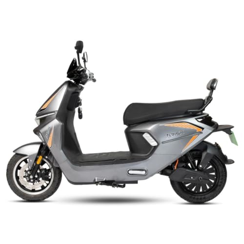 Image of AMO Brisk 60V Lithium Ion Battery Low Speed Electric Scooter | 25 km /h | 60-70 km Range | Non-RTO | Portable Charger | Grey