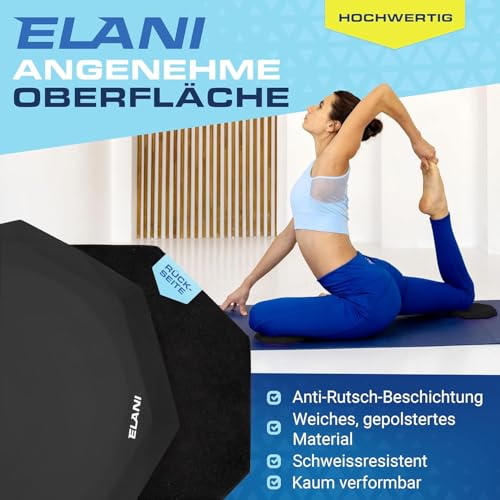 ELANI - Yoga Kniekissen (2er Pack) - Extra dick & bequem mit Anti Rutsch Oberfläche - perfekt für unterwegs - Silikon Pads Knie Yoga - Kniepads für Sport - mini Yogamatte, Pilates Zubehör & Kniematte