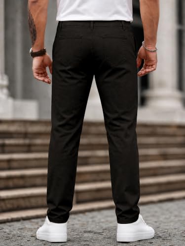 Image of HUNGSON Mens Chinos Dress Pants Slim Fit Stretch Business Casual Golf Work Slacks Trousers
