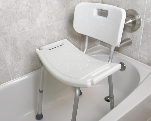 FSA/HSA Eligible, Vaunn Tool-Free Assembly Adjustable Shower Chair Spa Bathtub Seat Bench with Removable Back
