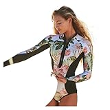 Traje de baño una Pieza Traje De Baño De Manga Larga For Mujer, De Una Pieza, con Protección Solar, For Playa(Color02,L)
