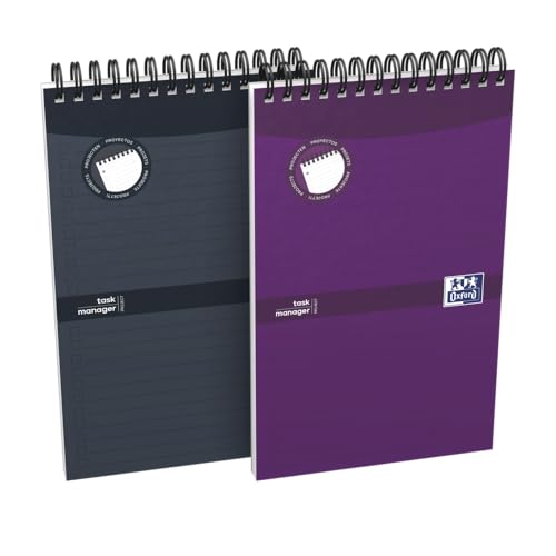 Bloc-Notes Task Manager 140 pages ligué 8mm Oxford pour la gestion de tâches professionnelles