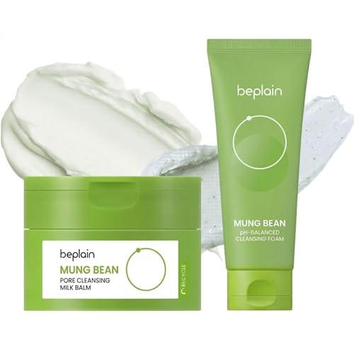 �y���{�����zbeplain �r�[�v���[�� �Γ��V���[�Y ���t�H�[��160ml & �~���N�o�[�� �Z�b�g�g MUNG BEAN PORE CLEANSING SET
