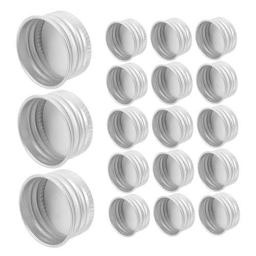 MOTHNUR Lot de 50 bouchons à visser en aluminium pour bouteilles en verre et bocaux de rangement - Capuchons filetés anti-fuite - Utilisation polyvalente - Léger et portable