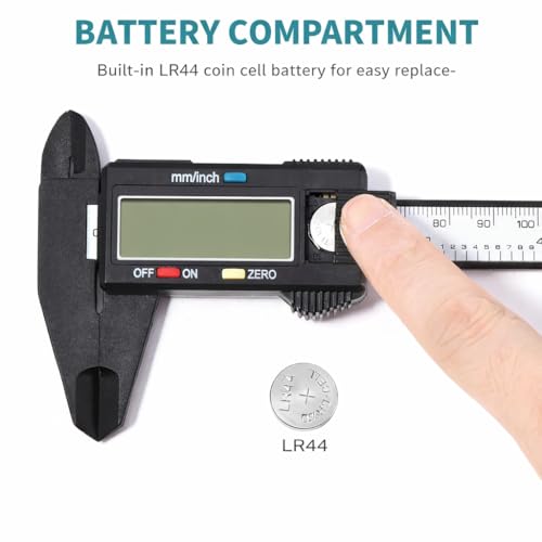 Image of 150mm Digital Caliper 0.01mm Accuracy Electronic Vernier Caliper LCD Display Inch /MM Conversion Precision Measuring Tool for DIY, Engineering & Industrial Use