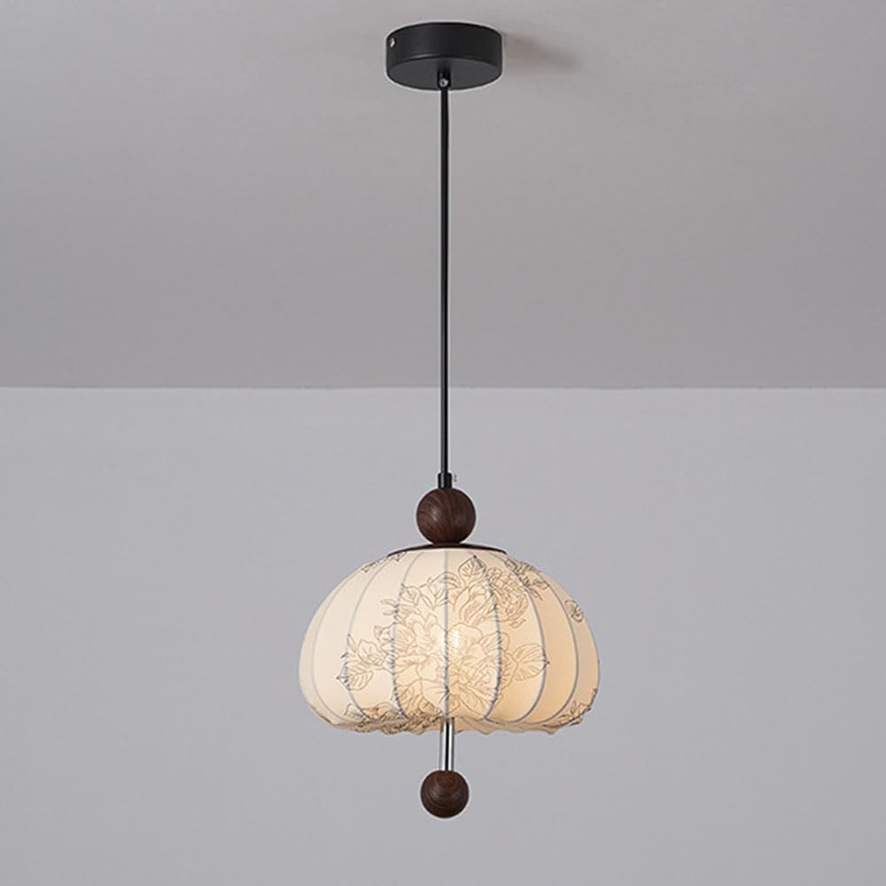 RSZCSMO Medieval 9.84-inch LED Bedroom Bedside Chandelier, Retro Restaurant Hotel Fabric Chandelier is Suitable for Bar Tea Room,Lighting Fixture