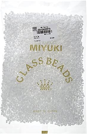Miyuki TILA Half Cut 5x2.3mm 2 Hole Chalk White Opaque AB Matte HTL402FR 250Gms Bulk Bag of Japanese Glass Beads