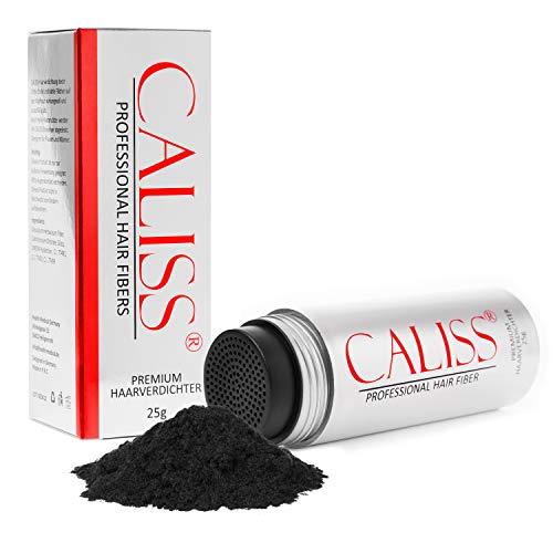 Caliss – Pelo disperso, pelo a granel para engrosar el cabello, polvo para la caída del cabello, polvo para el cabello contra la luz y las zonas calvas, 25 g (negro)