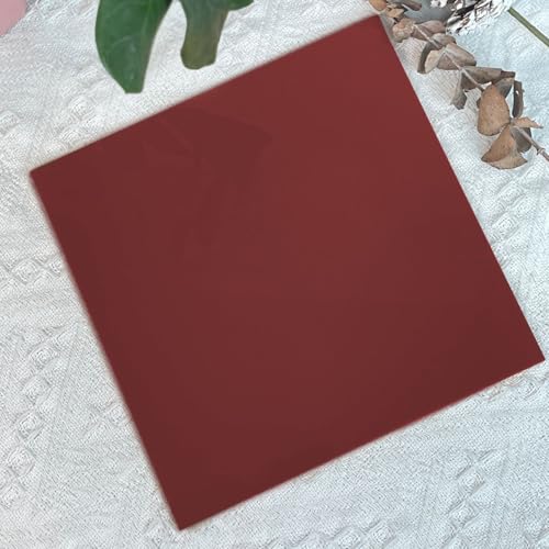 Image of 2 Pcs 12x12 Inch 1 /8 in Thickness Dark red Pastel Color Plexiglass Panel One Sided Glossy One Sided Frosted Plexiglass for DIY Items