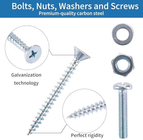 Hongway HARDWARE ASSORTMENT KIT 1111 2000Pcs Hardware Assortment Kit, Nuts And Bolts Assortment Kit With 64 Sizes Bolts, Nuts & Washers Assortment And Metal & Wood Screw Organizer thumb #6