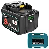 Waitley 互換 マキタBL1890 18V バッテリー 9.0Ah カットオフ機能付き 大容量9000mAh マキタ純正BL1830 BL1840 BL1850 BL1860 BL1890 対応 リチウムイオンバッテリ 電動工具電池 100％残量指示付き ホルダー付 防塵カバー付 PSE認証済 12ヶ月メーカー保証