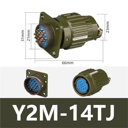 Connecteur aviation Y2M-14PIN pour panneau de commande industriel fixe à boucle