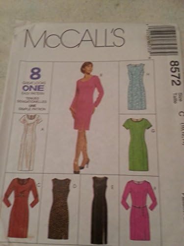 McCall's 8572 Misses Dress- 8 Great Looks 1 Easy Pattern Size C (10-12-14)