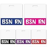 Besoar 5 Pack BSN RN Badge Buddy Card Holder - Horizontal Bachelor of Science in Nursing Accessories Blue Pink Purple Red Black Colors ID Name Identification Tags for Hospital Medical Work