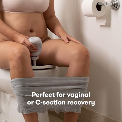 Image of Frida Mom Upside Down Peri Bottle Sprayer, Perineal Care & Postpartum Recovery, Portable Travel Bidet & Perineal Cleanser with Travel Bag, Postpartum Essential, Gray